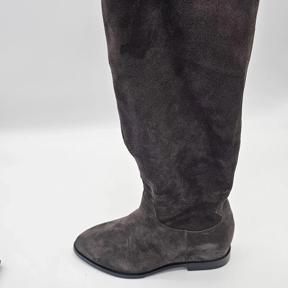 ASH Jocelyn Boots Womens 38 Africa Brown Suede Tall Knee High Hidden Wedge NIB